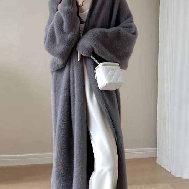 TEMU New Autumn And Winter Collection For 2025: A Stylish Long Cardigan Sweater For Women, Featuring A Relaxed And .