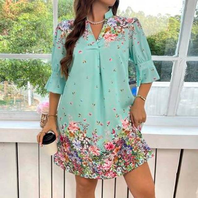 SHEIN Plus Size Long Sleeve Dress, Fashion Suitable For Summer