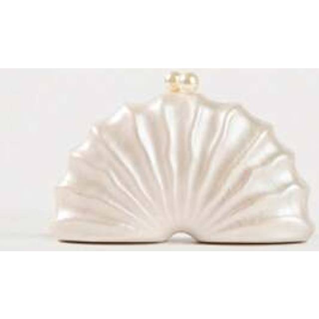 SHEIN Fan Shell Clutch Bag Ivory Faux Pearl Color Women Evening Party Cute Shell Purse Handbag 2024 New, Elegant Shell Purse Perfect For Parties Weddings Di