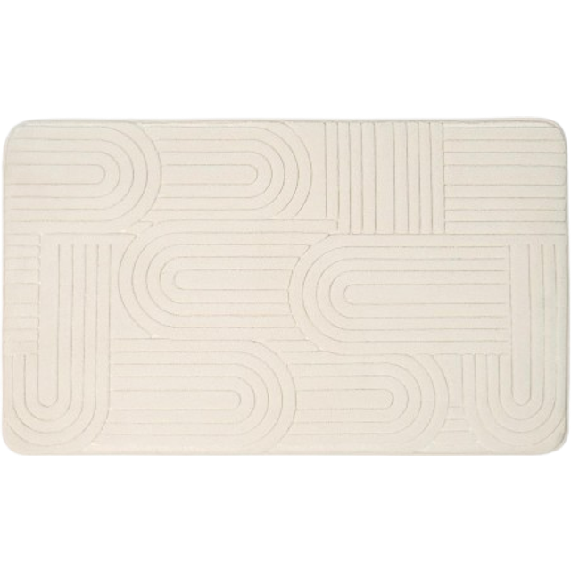 OHS Arch Embossed Plush Foam Bath Mat - Cream