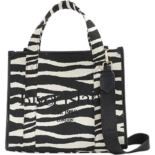 River Island Womens Black Zebra Embroidered Tote Bag - One Size