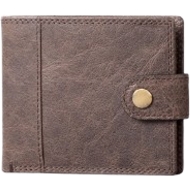 Hutton Leather Bi-Fold Wallet in Chocolate Brown