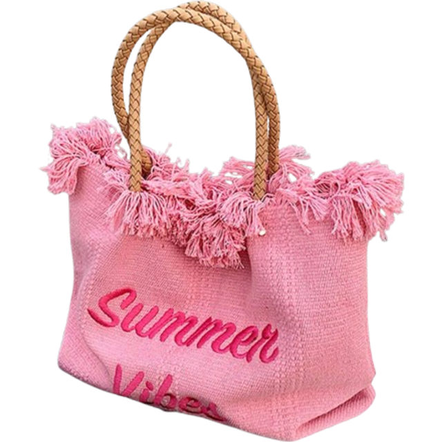 SHEIN Fashionable Large Capacity Letter & Tassel Canvas Tote Bag, Simple And Perfect For Shopping And Commuting, School Supplies,School Bag,School Tote Bag,
