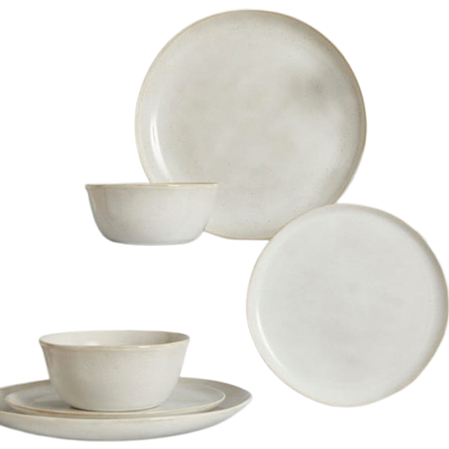 Amalfi Reactive Glaze 12 Piece Dinner Set - White