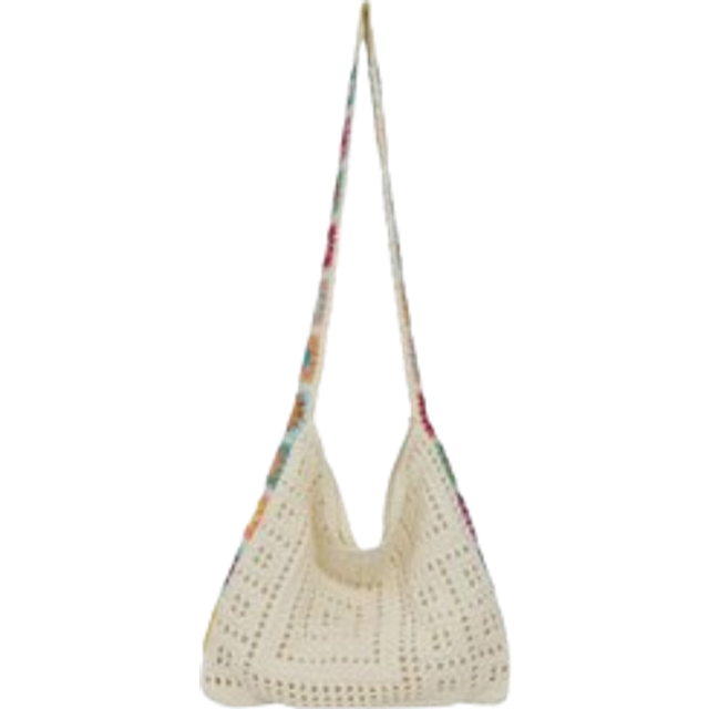 SHEIN Retro Contrast Color Floral Hollow Out Knitted Shoulder Bag, Beach Purse, Perfect For Summer, Vacation & Daily Use, Travel Must Haves