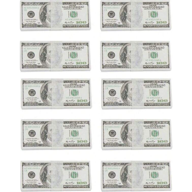 SHEIN Fake Mini Money Doll House, Miniature Fairy Micro Dollar Banknote Photography Props Best Gifts Birthday Graduation