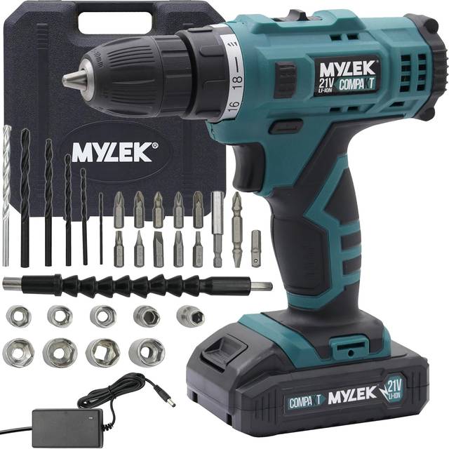 Mylek 21V Cordless Drill Electric Screwdriver Combi Set