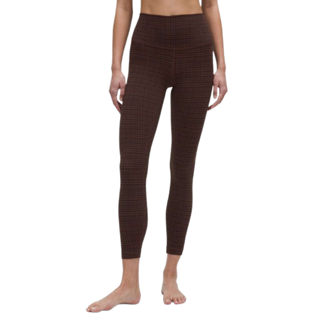 lululemon – Women's Align High-Rise Pants – 25" – Color Brown – Size 12 - Glow Grid Lava Cake Multi - 8