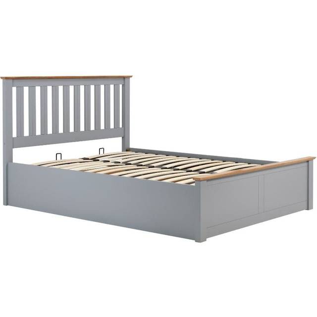 Phoenix - Double - Ottoman Storage Bed - Stone Grey - Wooden - Double - Happy Beds