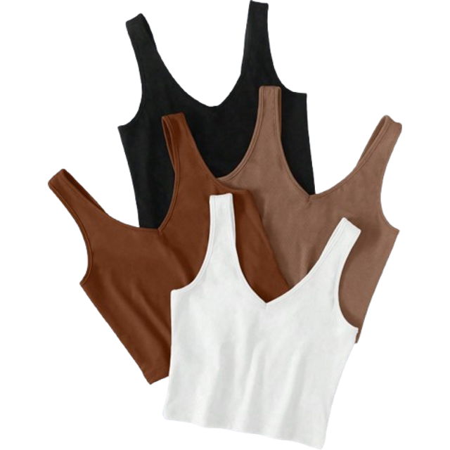 SHEIN Solid Color Knitted Women Simple Top, Suitable For Daily Or Vacation