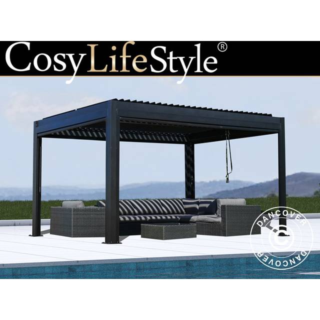 Dancover - Bioclimatic pergola gazebo San Pablo, 3x4 m, Black