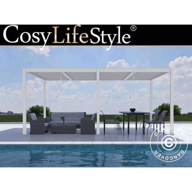 Dancover - Bioclimatic pergola gazebo San Pablo, 3x5.8 m, White