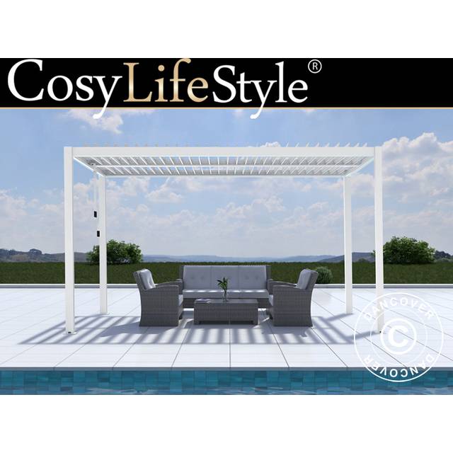 Dancover - Bioclimatic pergola gazebo San Pablo, 3x4 m, White
