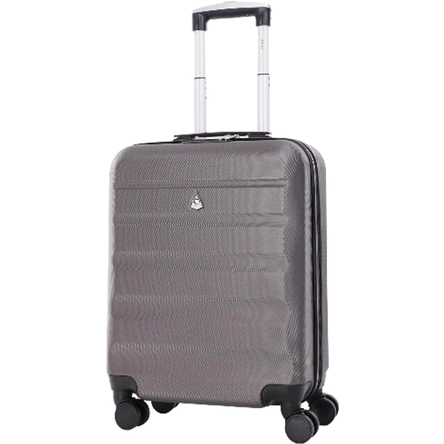 Aerolite 55 x 40 x 20 cm Ryanair Priority Max 40 L lätt hårt skal handbagage resväska 55 x 40 x 20 med 4 hjul och TSA-lås – även godkänd för easyJet British Airways Jet2 och många fler, Träkol,