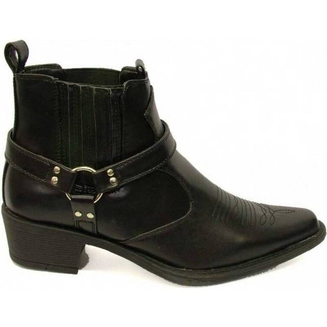 US Brass Mens Eastwood Cowboy Ankle Boots 6 UK svart
