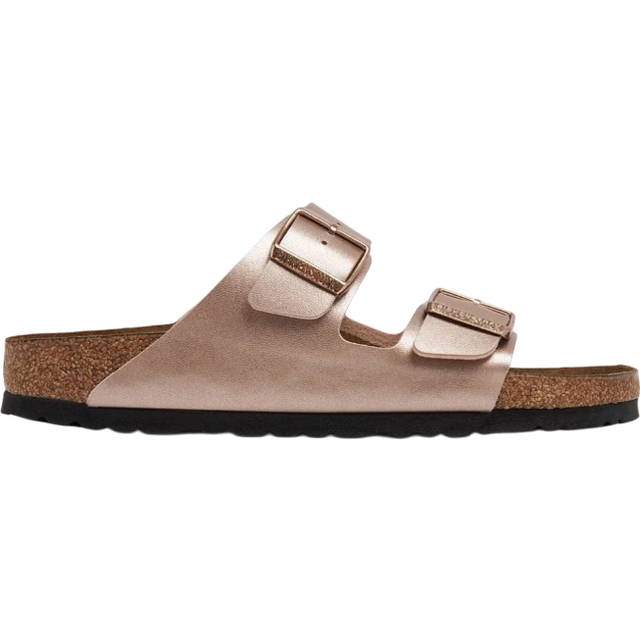 Birkenstock - Arizona Birko-Flor narrow - Kopparfärgade slip in sandaler storlek 37 - Copper (37)