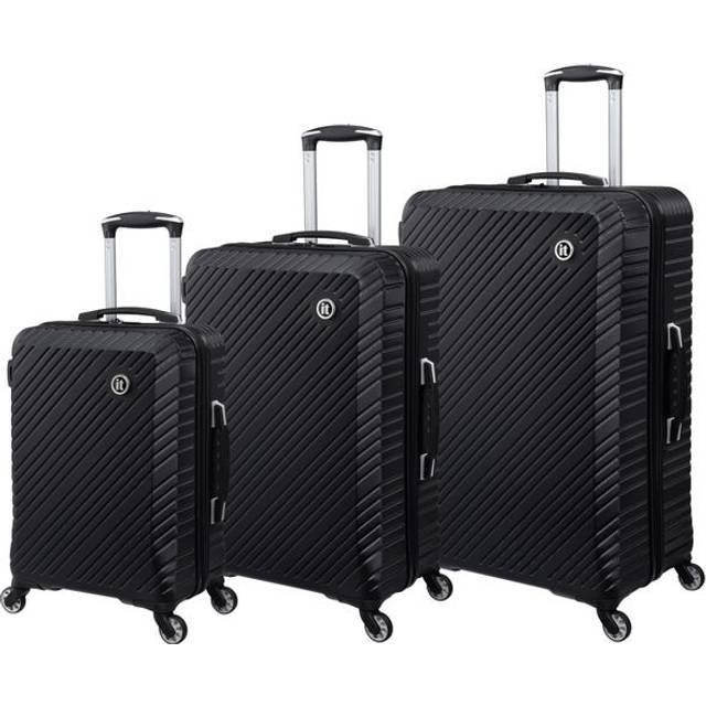 IT Luggage Recline 3pc Suitcase Set Black - IT Luggage