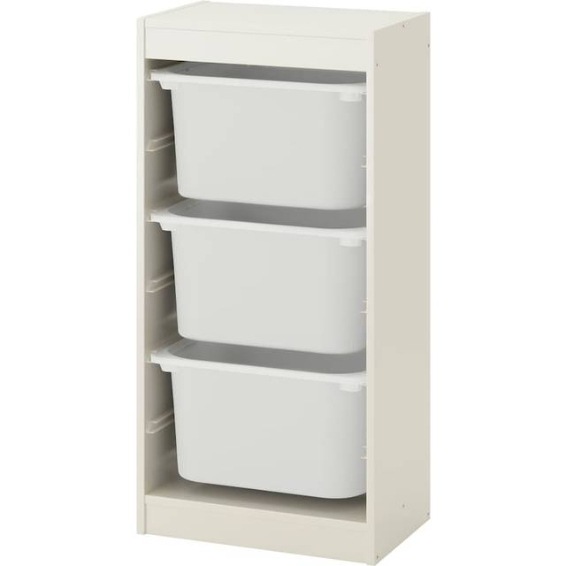 TROFAST Storage combination with boxes, white/white, 46x30x94 cm