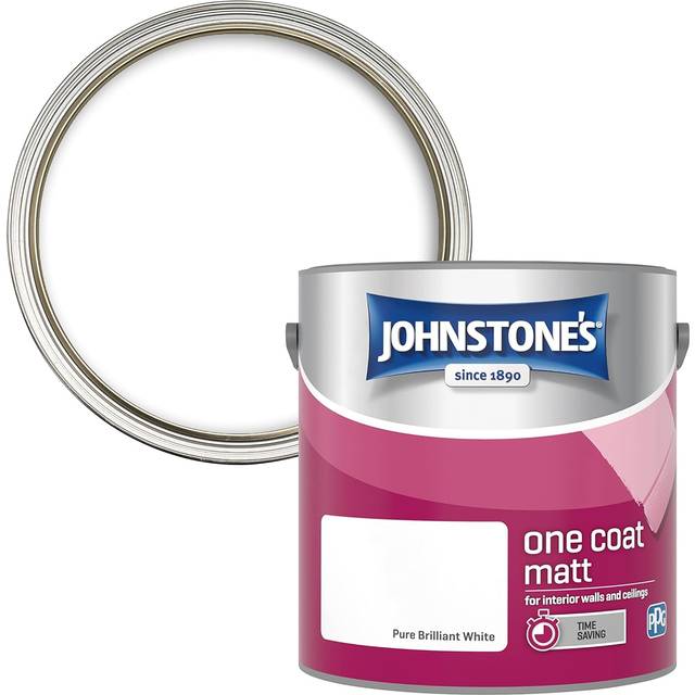 Johnstone's One Coat Matt, Pure Brilliant White, 2.5L
