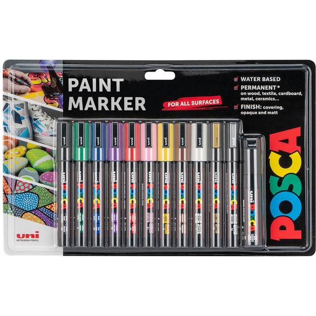 Posca Water Based Paint Markers 12 Pack - 36 x 22 x 2cm