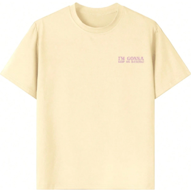 SHEIN A Casual Printed Round Neck Pullover Short Sleeved T-Shirt For Girls And Young Children In Summer - An Artistic Style T-Shirt That Inspires Imaginatio
