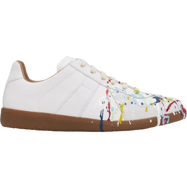 Maison Margiela White Paint Replica Sneakers - 961 White - IT 35
