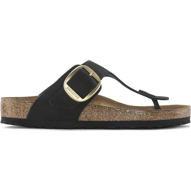 Birkenstock Women's Nubuck Narrow-Fit Leather Toe Sandals - EU 36/UK 3.5 - Black