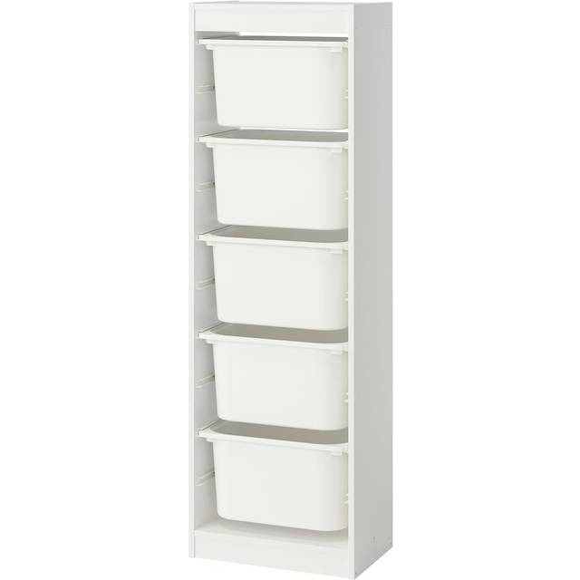 TROFAST Storage combination with boxes, white/white, 46x30x145 cm
