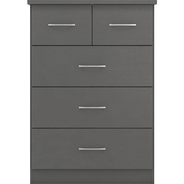 Seconique Nevada 3+2 Drawer Chest - 3D Effect Grey, Grey