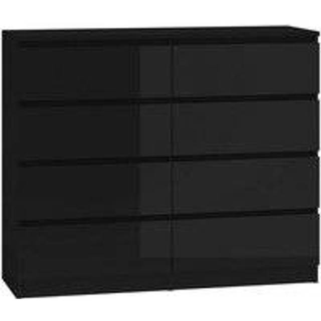 Fwstyle Large Modern 8 Drawer Chest – Matt Black, Black