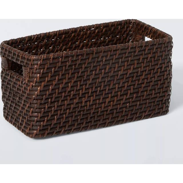 John Lewis Slim Rattan Storage Basket, Cocoa