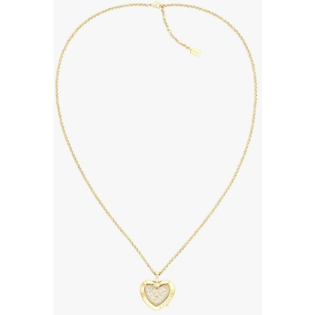 Coach 14504513 Heart and Tea Rose Watch Necklace, Gold