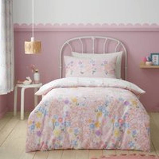 Disney Minnie Mouse & Daisy Duck 100% Cotton Duvet Cover and Pillowcase Set - Pale Pink