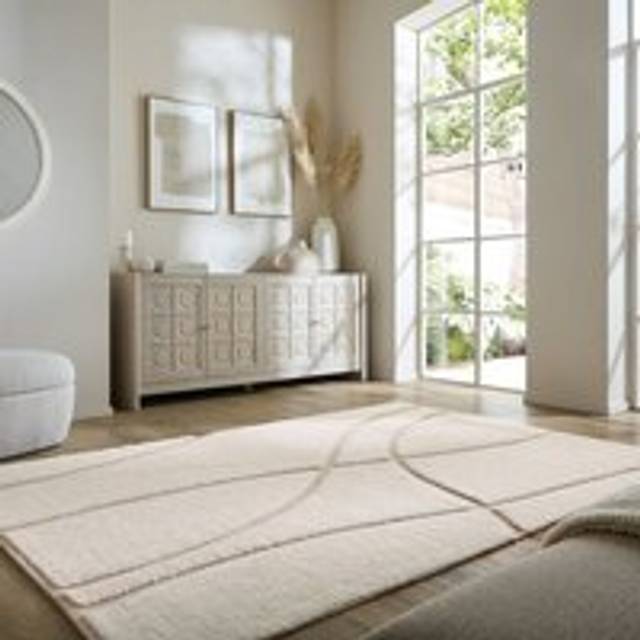 Asim Abstract Wool Rug - Ivory