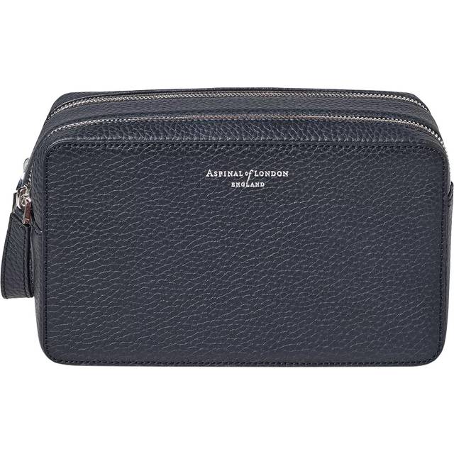 Aspinal of London Mount Street Pebble Leather Wash Bag, Navy