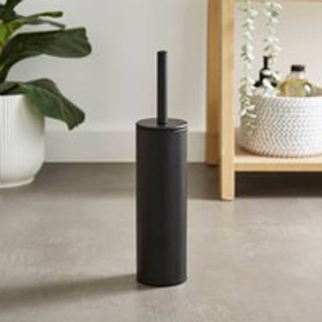 Slim Metal Toilet Brush - Black
