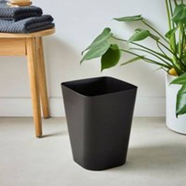 Plastic Bathroom Waste Bin - Black
