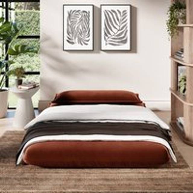 Jackson Velvet Small Double Sofa Bed - Orange Umber