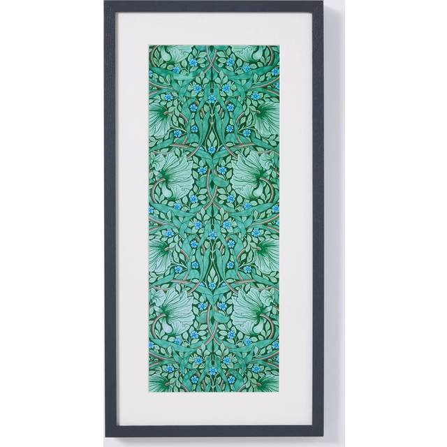 John Lewis William Morris 'Pimpernel' Framed Print & Mount, 60 x 30cm, Green