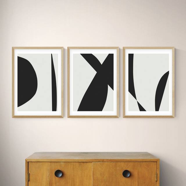 East End Prints Abstract Oak Frame Art Print - A3