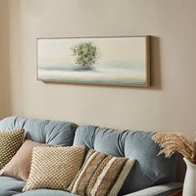 Misty Morning Hand Finished Framed Canvas - Cream