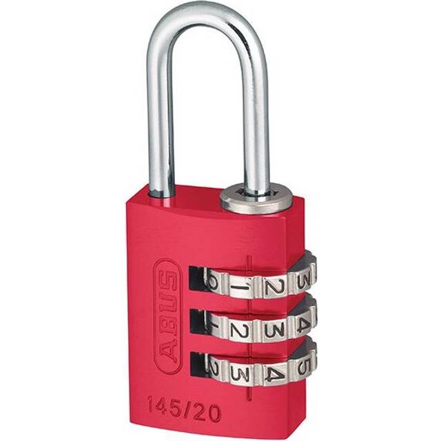 (20 mm, Red) Abus Mechanical 145 Series Aluminium Combination Padlock