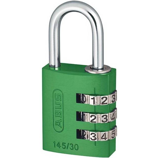 (30 mm, Green) Abus Mechanical 145 Series Aluminium Combination Padlock