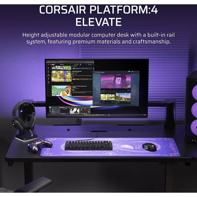 Corsair Platform:4 Elevate Desk (Black) Adjustable-Height