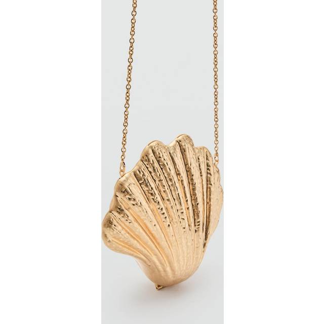 Shell design clutch bag gold - Woman - One size - MANGO - Gold - U
