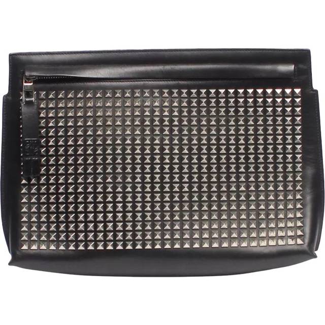 Pre-loved LOEWE Studded T Pouch Clutch Bag, Black