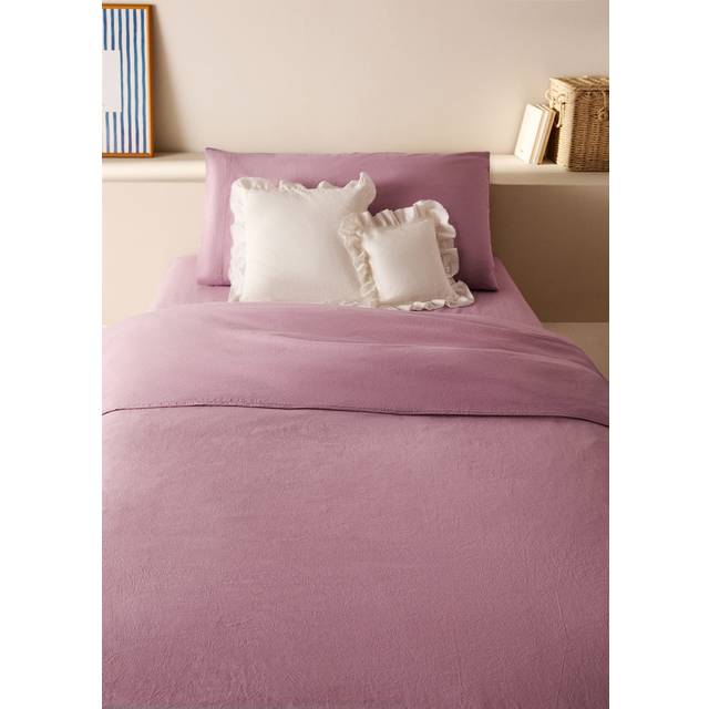 Children's washed cotton double-stitched duvet cover for 90 cm bed lilac - Home - Single - MANGO HOME - Lilac - 150x220cm