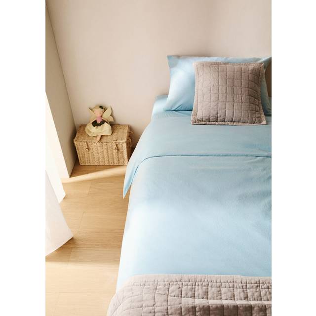 Children's washed cotton double-stitched duvet cover for 90 cm bed forest green - Home - Single - MANGO HOME - Forest Green - 150x220cm