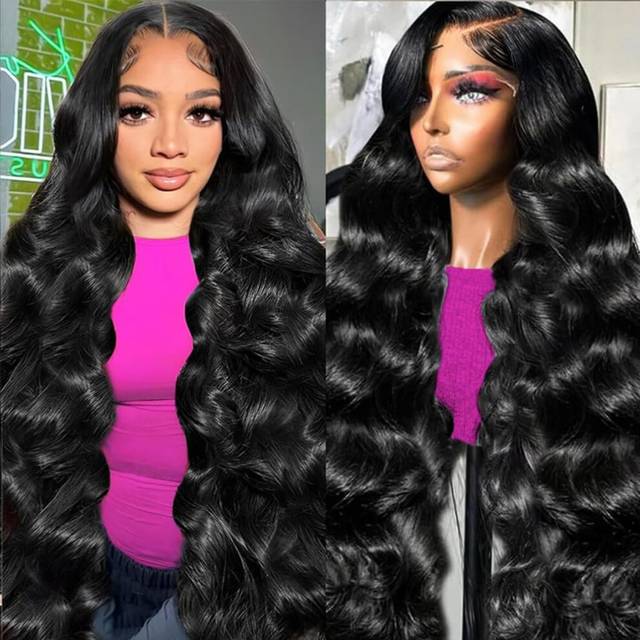 13x6 Body Wave Lace Front Wigs Human Hair 200 Density Body Wave Frontal Wigs Human Hair Brazilian Virgin Human Hair Wigs for Black Women Glueless Skin
