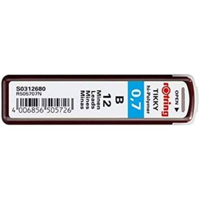 rOtring Tikky Mechanical Pencil Lead 0.7mm B  12 Lead (R505 707 B)